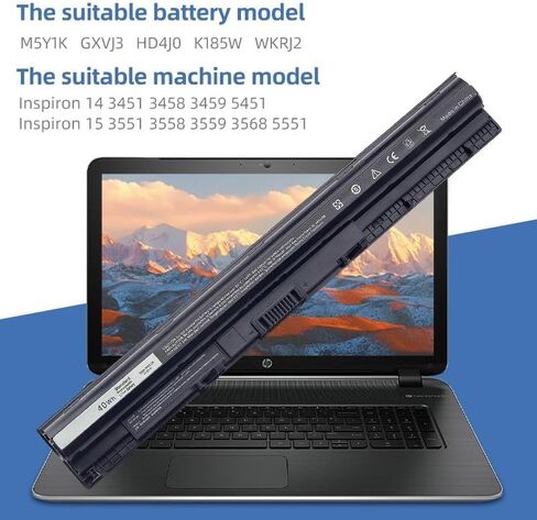 40WH 14.8V M5Y1K Li-Ion Battery Compatible with Dell Inspiron 14 15 17 5000 3000 Series 5559 5558 3551 3451 3558 i3558 3567 5755 5756 GXVJ3 HD4J0 WKRJ2 VN3N0 991XP P51F P52F P64G P63F P47F in Kuwait
