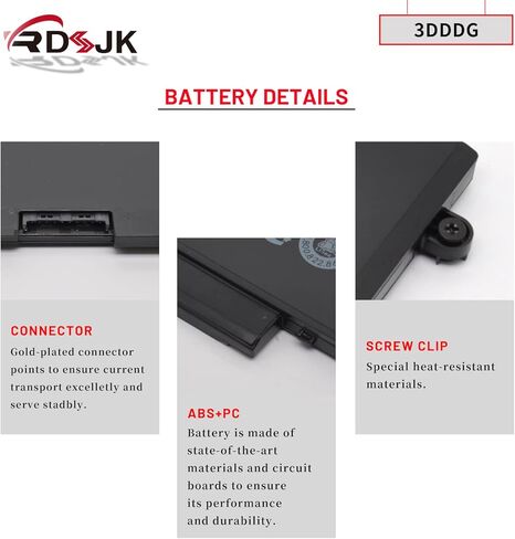 3DDDG 45N3J Laptop Battery for Dell Latitude 5280 5288 5480 5490 5580 5590 5491 5591 5488 5495 E5280 E5288 E5480 E5490 E5580 E5590 Precision 3520 3530 Series 080JT9 049XH 3VC9Y RRJDX 11.4V 42Wh in Saudi Arabia