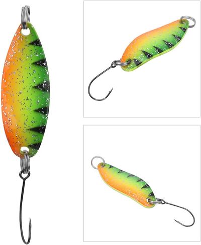 Trout Lures, Lively and Lifelike Artificial Lures with Mixed Fishing Sequin Bait Set 3.5g/3.4cm, Suitable for Freshwater and Saltwater Fishing,Orange E in Saudi Arabia