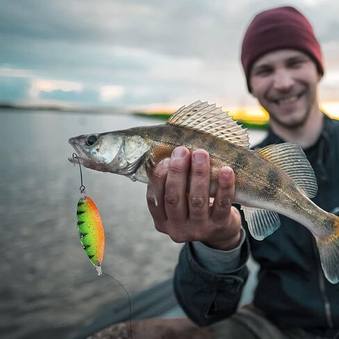 Trout Lures, Lively and Lifelike Artificial Lures with Mixed Fishing Sequin Bait Set 3.5g/3.4cm, Suitable for Freshwater and Saltwater Fishing,Orange E in Saudi Arabia