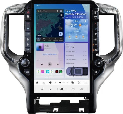 Android 14 Car Radio Upgrade for Dodge RAM 1500 2500 3500 2019 2020 2021 2023 Car Stereo Carplay Android Auto GPS Navigaion (Black) in Saudi Arabia