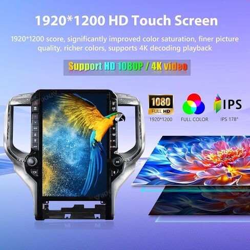 Android 14 Car Radio Upgrade for Dodge RAM 1500 2500 3500 2019 2020 2021 2023 Car Stereo Carplay Android Auto GPS Navigaion (Black) in Saudi Arabia