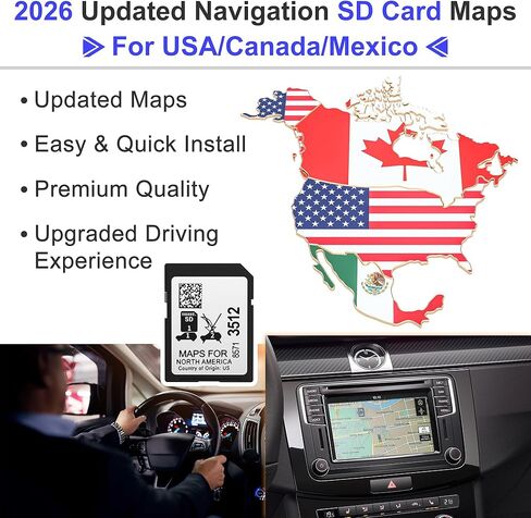 خريطة بطاقة SD للملاحة لعام 2026، أحدث بطاقة SD للملاحة لمركبات جنرال موتورز للولايات المتحدة الأمريكية/كندا/المكسيك، ملحق خريطة بطاقة SD لمركبات 2019-2024 GM مع بويك، كاديلاك، شيفروليه، جي إم سي، الجزء 8571 3512 in Kuwait
