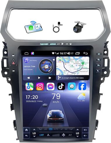 ستيريو راديو السيارة 12.1 بوصة لسيارة Ford Explorer؟ لعام 2011 2012 2013 2014 2015 2016 2017 2018 2019 - مع 8+128G Android Wireless CarPlay Android Auto 5GWiFi - RDS صوت عالي الدقة نظام ملاحة GPS in Saudi Arabia