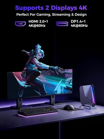 T1 Mini Gaming PC 12th Gen Gen Core I7-12700H/RTX3050TI 8G GDDR6 ، أجهزة الكمبيوتر الصغيرة (14C/20T ، حتى 4.7 جيجا هرتز) 32GB DDR4،1TB PCIE4.0 SSD ، Mini Desktop PC WIN1 in Saudi Arabia