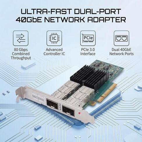 Gugxiom MCX314A-BCCT Dual-Port 40GbE PCIe Network Adapter, QSFP PCIe 3.0 x8, 80Gbps Total, for Data Center HPC Cloud Computing in Saudi Arabia