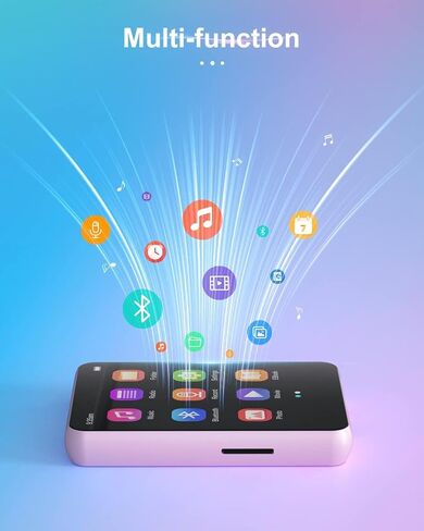 Conrain 64GB MP3 Player with Bluetooth 5.3, Portable Digital Lossless Music Player with Built-in Speaker, 2.4 in Full Touch Screen, FM Radio, Voice Recorder, Earphones Included, Surppot up to 128GB in Saudi Arabia