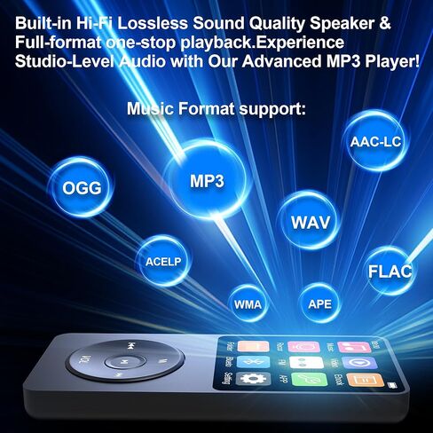 128GB MP3 Player with Bluetooth 5.3, Ninsiden 1.8-Inch Music Play Built-in HiFi Speaker,Portable MP4/MP3 Player for Kids with Music,Video,FM Radio, E-Book Reader, Voice Record, Photo Viewer, Black in Saudi Arabia