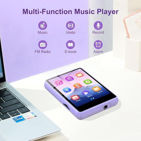 مشغل MP3 سعة 128 جيجابايت - مشغل MP3 محمول مع بلوتوث 5.4، مشغل موسيقى محمول مع راديو FM، مسجل صوت، عداد الخطى، تصميم صغير مثالي للرياضة in Kuwait