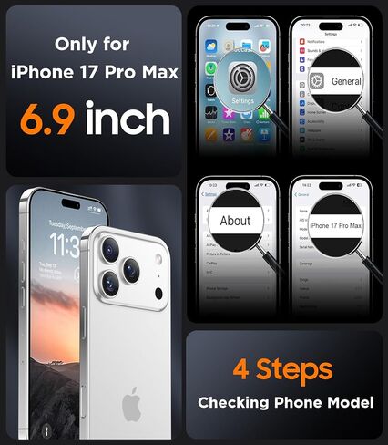 حافظة SPIDERCASE مغناطيسية لهاتف iPhone 17 Pro Max، حافظة شفافة غير لامعة مع قطعتين من واقي الشاشة الزجاجي المقوى المضاد للخدش وبصمات الأصابع لهاتف iPhone 17 Pro Max 6.9 بوصة، أزرق in Kuwait