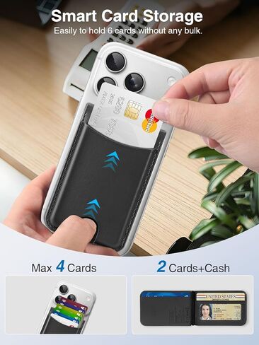 TopMade for MagSafe Wallet, Works with Apple Find My, Strongest Magnetic Wallet with Stand, 6 Card Holder, RFID Blocking, Magnetic Card Holder for iPhone 17/16/15/14/13/12 Series, Rechargeable, Black in Saudi Arabia