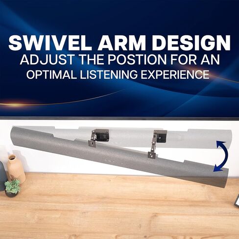 VIVO Steel Universal Soundbar Wall Mount، دعامات L، حاملات ذراع مكبر صوت ممتدة قابلة للتعديل، أسود، Mount-ESB1 in Saudi Arabia