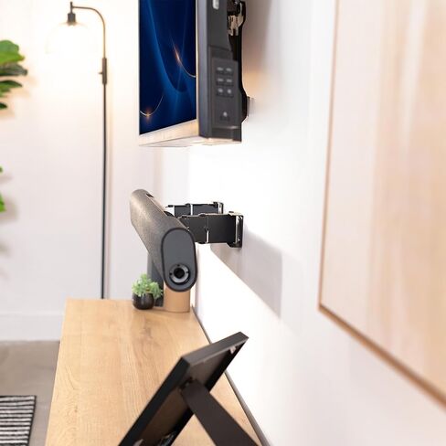 VIVO Steel Universal Soundbar Wall Mount، دعامات L، حاملات ذراع مكبر صوت ممتدة قابلة للتعديل، أسود، Mount-ESB1 in Saudi Arabia