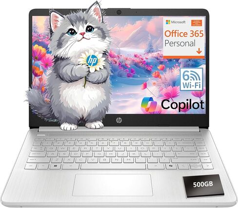 كمبيوتر محمول HP Essential للمنزل والطلاب مع Office 365، إصدار 2026، ذاكرة وصول عشوائي 8 جيجابايت، تخزين 128 جيجابايت - معالج Intel - شاشة LED، قرص صلب خارجي 500 جيجابايت، تصميم محمول، Copilot AI، Win 11 Home S in Saudi Arabia