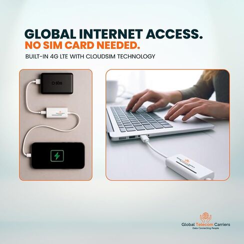 Portable Global WiFi Hotspot with Fast Charging – SIM-Free Internet in 200+ Countries, Travel-Ready, Easy Setup | Global Telecom Carriers GlobalLink GX2 - Includes 5GB of Free Data in Saudi Arabia