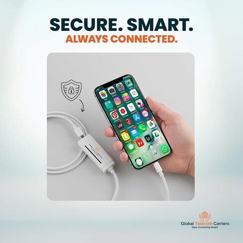 Portable Global WiFi Hotspot with Fast Charging – SIM-Free Internet in 200+ Countries, Travel-Ready, Easy Setup | Global Telecom Carriers GlobalLink GX2 - Includes 5GB of Free Data in Saudi Arabia