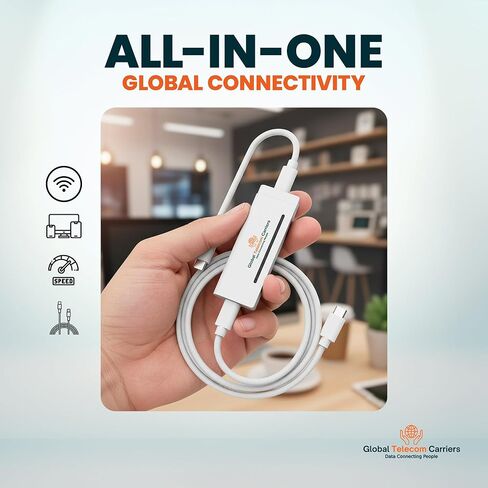 Portable Global WiFi Hotspot with Fast Charging – SIM-Free Internet in 200+ Countries, Travel-Ready, Easy Setup | Global Telecom Carriers GlobalLink GX2 - Includes 5GB of Free Data in Saudi Arabia