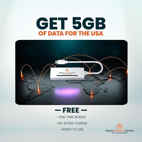 Portable Global WiFi Hotspot with Fast Charging – SIM-Free Internet in 200+ Countries, Travel-Ready, Easy Setup | Global Telecom Carriers GlobalLink GX2 - Includes 5GB of Free Data in Saudi Arabia