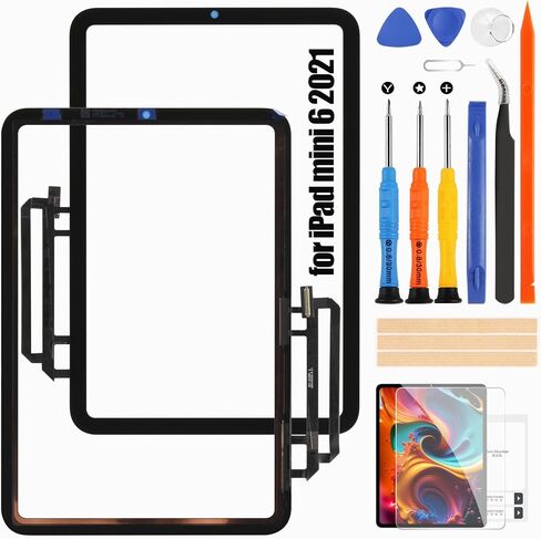 Touch Screen for iPad mini 6 2021 for iPad mini 6th Generation 8.3 inch Digitizer Model A2568 A2569 Screen Replacement Touchscreen Glass Panel with Repair Kit (Not LCD Display) in Saudi Arabia