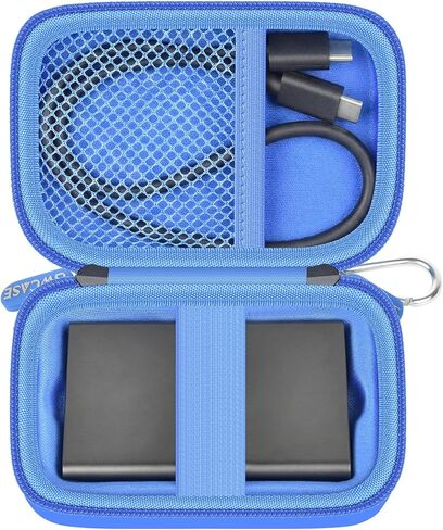 Case Compatible with Samsung T7/ for T7 Touch Portable SSD - 1TB, 2TB, 500GB USB 3.2 External Solid State Drive. Carrying Travel Box for 2 Pack Samsung SSD and Cables (Box Only) - Black in Saudi Arabia