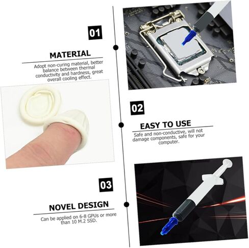 Gadpiparty 1set Thermal Paste CPU Paste Thermal Compound Low Viscosity Silicone Grease for Heat Sink in Saudi Arabia