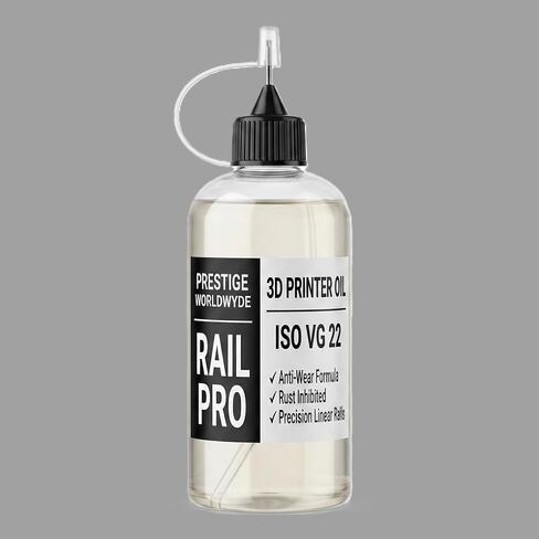 3D Printer Oil, Prestige Rail Pro 3D Printer Oil – ISO VG 22 Linear Rail Lubricant, 30ml Needle Tip Bottle – Compatible with Bambu Lab, Creality, Prusa, Voron & CNC – Anti‑Wear, Made in USA in Saudi Arabia