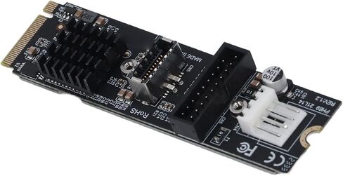 5Gbps Type E USB 3.1 Front Panel Socket M.2 M Key PCIe to USB 3.1 Front Expansion Card Adapter for Motherboard in Saudi Arabia