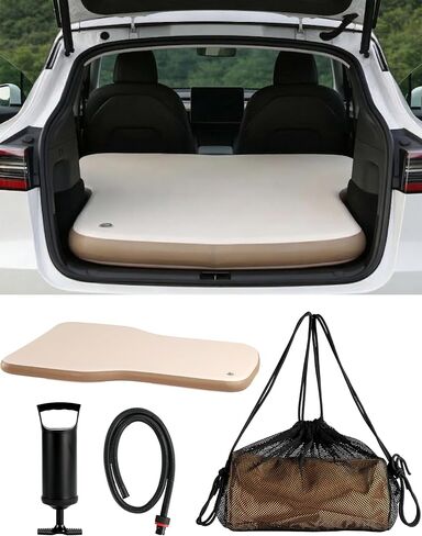 Tesla Model Y Air Mattress, 4" Thick Car Camping Mattress for SUV, Portable Inflatable Sleeping Pad with Pump & Storage Bag, Waterproof Drop Stitch PVC Car Bed for Travel Road Trip Outdoor in Kuwait