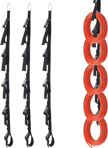 3 Pcs Extension Cord Organizer, Cord Storage Organizer Extension Cords Hanger with 5 Slots All in One Hanger Straps Garden Storage Straps for Cable Hose Rope String Lights Tool Management in Saudi Arabia