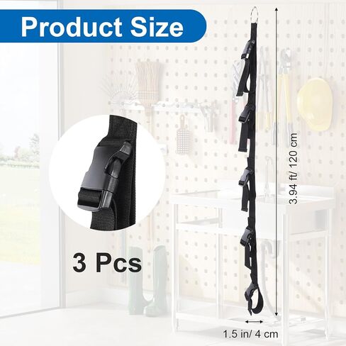 3 Pcs Extension Cord Organizer, Cord Storage Organizer Extension Cords Hanger with 5 Slots All in One Hanger Straps Garden Storage Straps for Cable Hose Rope String Lights Tool Management in Saudi Arabia