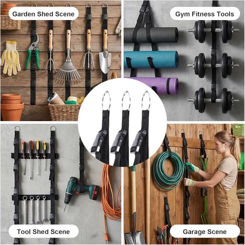 3 Pcs Extension Cord Organizer, Cord Storage Organizer Extension Cords Hanger with 5 Slots All in One Hanger Straps Garden Storage Straps for Cable Hose Rope String Lights Tool Management in Saudi Arabia