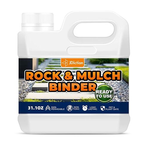 JDiction Mulch Glue للمناظر الطبيعية 31.1oz - مثبت الصخور والحصى المعتمد من Intertek - قفل Mulch المقاوم لمنفاخ الأوراق لمسارات الحديقة - جاهز للرش، يجف بشكل واضح in Saudi Arabia