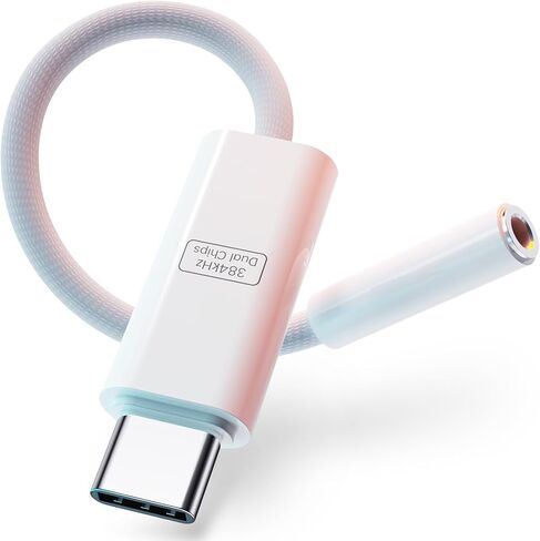 محول صوت VUM 32 بت/384 كيلو هرتز USB-C إلى 3.5 مم CX31993 & MAX97220 شريحة مزدوجة، فك تشفير رقمي عالي الدقة ومضخم تشغيلي مع كابل نحاسي خالٍ من الأكسجين مطلي بالفضة دونجل صوت USB C إلى محول مقبس سماعة الرأس in Kuwait