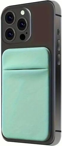 Cell Phone Card Holder Back of Phone,Stretchy Stick on Wallet Pocket Credit Card ID Case Pouch Sleeve Self Adhesive Sticker for iPhone Samsung Galaxy Android （Light Green） in Saudi Arabia