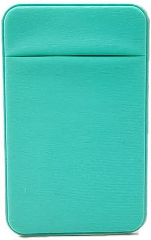 Cell Phone Card Holder Back of Phone,Stretchy Stick on Wallet Pocket Credit Card ID Case Pouch Sleeve Self Adhesive Sticker for iPhone Samsung Galaxy Android （Light Green） in Saudi Arabia