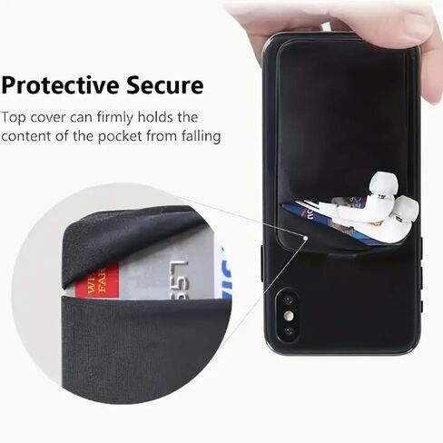 Cell Phone Card Holder Back of Phone,Stretchy Stick on Wallet Pocket Credit Card ID Case Pouch Sleeve Self Adhesive Sticker for iPhone Samsung Galaxy Android （Light Green） in Saudi Arabia