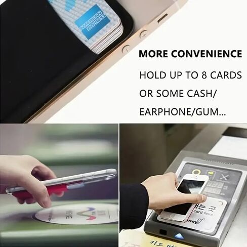 Cell Phone Card Holder Back of Phone,Stretchy Stick on Wallet Pocket Credit Card ID Case Pouch Sleeve Self Adhesive Sticker for iPhone Samsung Galaxy Android （Light Green） in Saudi Arabia