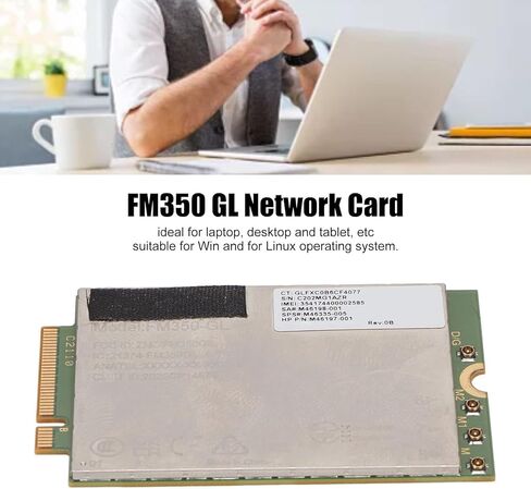 FM350-GL 5G LTE M.2 Network Card Module, WCDMA 4x4 MIMO GNSS Network Card, 4.67Gbps Downlink 1.25Gbps Uplink, Network Card for X360 830 840 850 G7 Laptop in Saudi Arabia