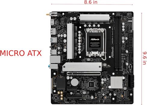 اللوحة الأم ASRock B860M-X Gen5 WiFi LGA1851 Micro-ATX، تدعم معالجات Intel Core Ultra Series 2، DDR5 9066+(OC)، PCIe 5.0 x16، WiFi 6E، 2.5G LAN in Saudi Arabia
