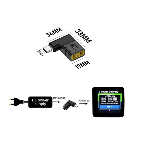 PD 140W Square to USB C Power Charging Adapter, Slim Tip Female Input to Type-C Male Connector with Smart PD Identification Chip, for Type c Phone, Tablet, Laptop in Saudi Arabia