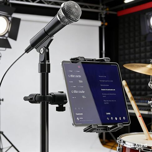 Universal Tablet Mount, Adjustable Phone and Tablet Holder for 4.7-13 in Devices, 360 Rotation, Fits Round Poles 0.55-1.77 in in Saudi Arabia