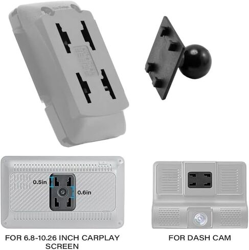 25mm / 1 inch/B Size to 4 Prong Composite Ball Adapter for Car Play Screen Devicee (8/9/10 inch CARPLAY Screen) in Saudi Arabia