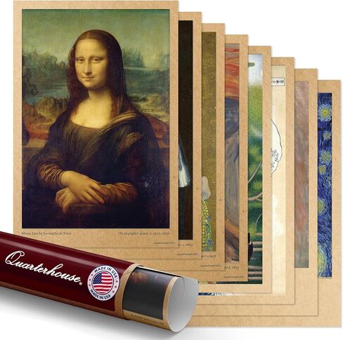 Quarterhouse Famous Paintings in History Poster Set, Art Classroom Learning Materials for K-12 Students and Teachers, Set of 9, 12 x 18 Inches, Extra Durable in Saudi Arabia