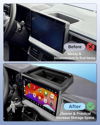 حامل هاتف السيارة PZK لـ 2025 2026 Maverick/Hybrid(XL/XLT/Lobo/Lariat/Tremor) صندوق تخزين لوحة القيادة بقفل تلقائي خلف حامل هاتف السيارة بشاشة 13.2 بوصة مع قضيب تمديد دوار 360 درجة in Kuwait