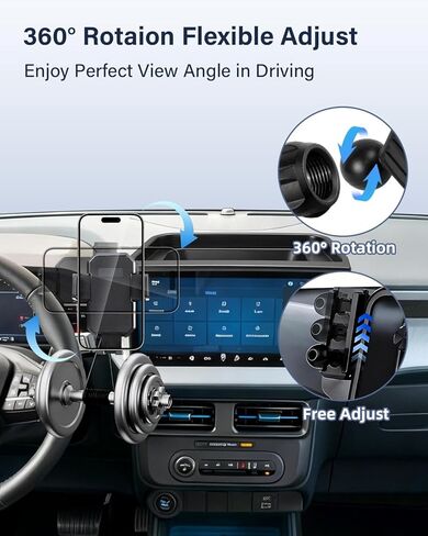 حامل هاتف السيارة PZK لـ 2025 2026 Maverick/Hybrid(XL/XLT/Lobo/Lariat/Tremor) صندوق تخزين لوحة القيادة بقفل تلقائي خلف حامل هاتف السيارة بشاشة 13.2 بوصة مع قضيب تمديد دوار 360 درجة in Kuwait