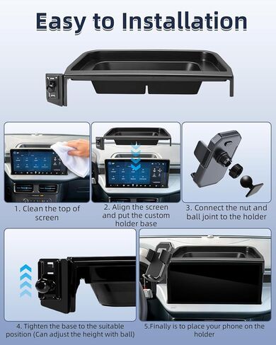 حامل هاتف السيارة PZK لـ 2025 2026 Maverick/Hybrid(XL/XLT/Lobo/Lariat/Tremor) صندوق تخزين لوحة القيادة بقفل تلقائي خلف حامل هاتف السيارة بشاشة 13.2 بوصة مع قضيب تمديد دوار 360 درجة in Kuwait