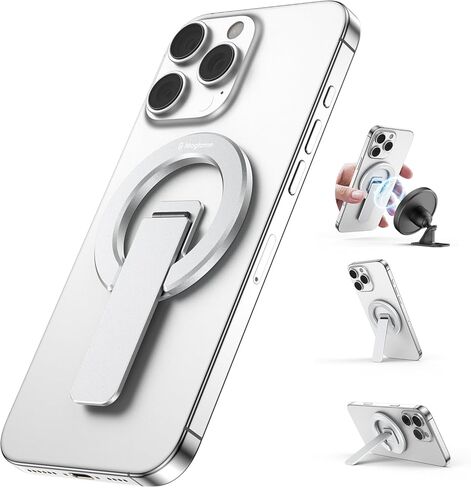 قبضة حامل هاتف مغناطيسي لـ Magsafe، مسند رفيع للغاية مع حامل مغناطيسي قوي، قابل للتعديل 140 درجة للسفر بدون استخدام اليدين، العمل، الترفيه | متوافق مع iPhone17-12، أسود in Kuwait