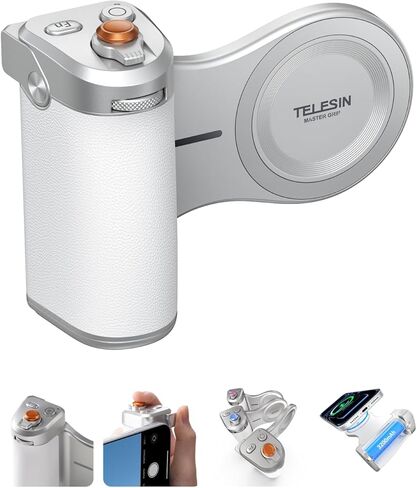 TELESIN Pro Shot Imaging Grip + Beauty Selfie Flash Light Bundle Kit | DSLR Style Feel, Ergonomic Grip, Strong Magnetic Hold | MagSafe Creator Kit for iPhone & Android | for Selfie, YouTube, Zoom Call in Saudi Arabia