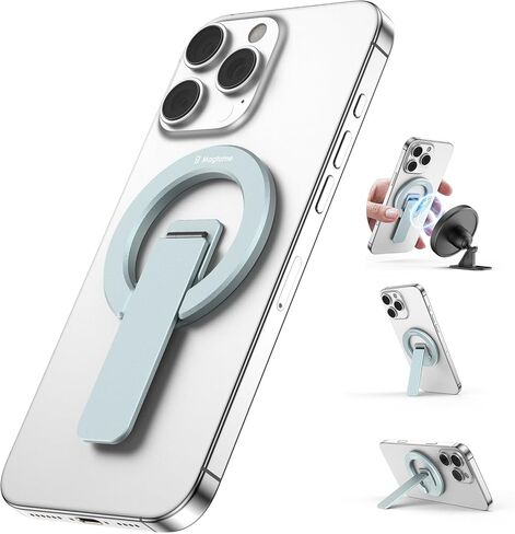 قبضة حامل هاتف مغناطيسي لـ Magsafe، مسند رفيع للغاية مع حامل مغناطيسي قوي، قابل للتعديل 140 درجة للسفر بدون استخدام اليدين، العمل، الترفيه | متوافق مع iPhone17-12، أسود in Kuwait