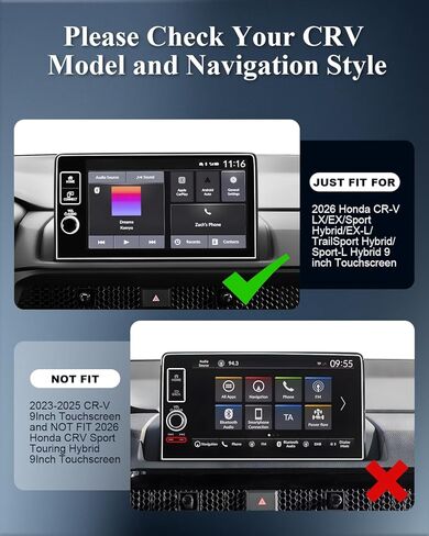 BIBIBO for 2026 Honda CRV واقي شاشة غير لامع 2026 Honda CR-V (LX/EX/Sport Hybrid/EX-L/TrailSport Hybrid/Sport-L Hybrid) شاشة لمس 9 بوصات [زجاج مقسى مضاد للوهج وبصمات الأصابع تقلل من الخدش] Honda CRV 2026 in Kuwait